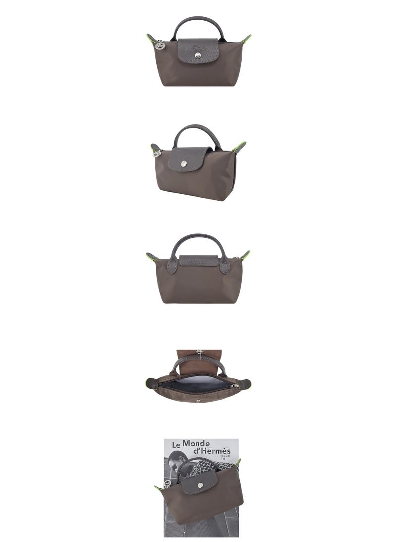 Long French Longchamp Women's  fashion versatile mini makeup bag handbag shoulder bag handheld small bag Mini Earth Brown - Image 4